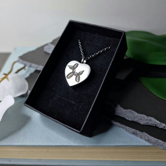 Balloon Dog Engraved Keepsake Memorial Necklace In Box
