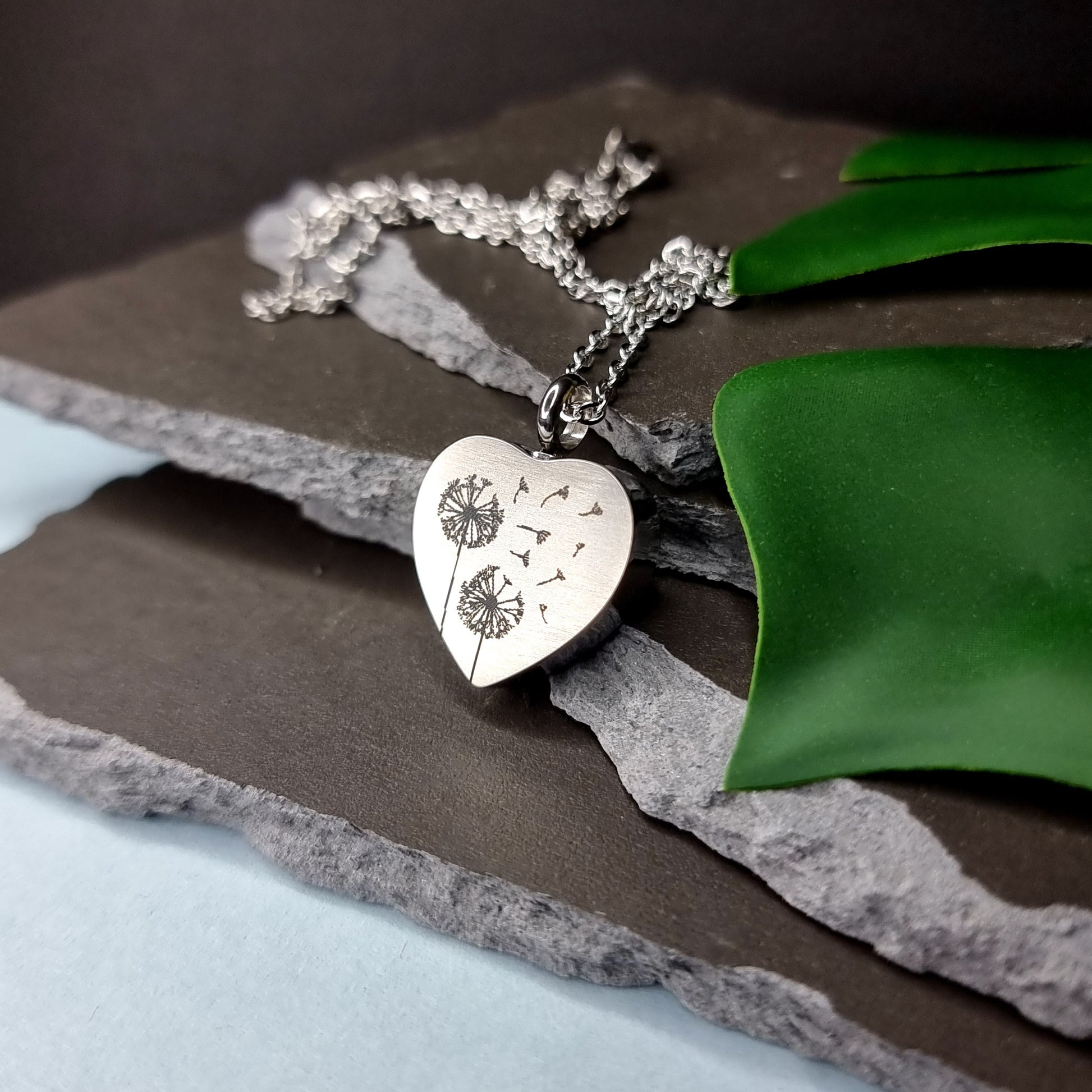 Dandelion Engraved Keepsake Memorial Necklace - Timeless Trinkets NZ