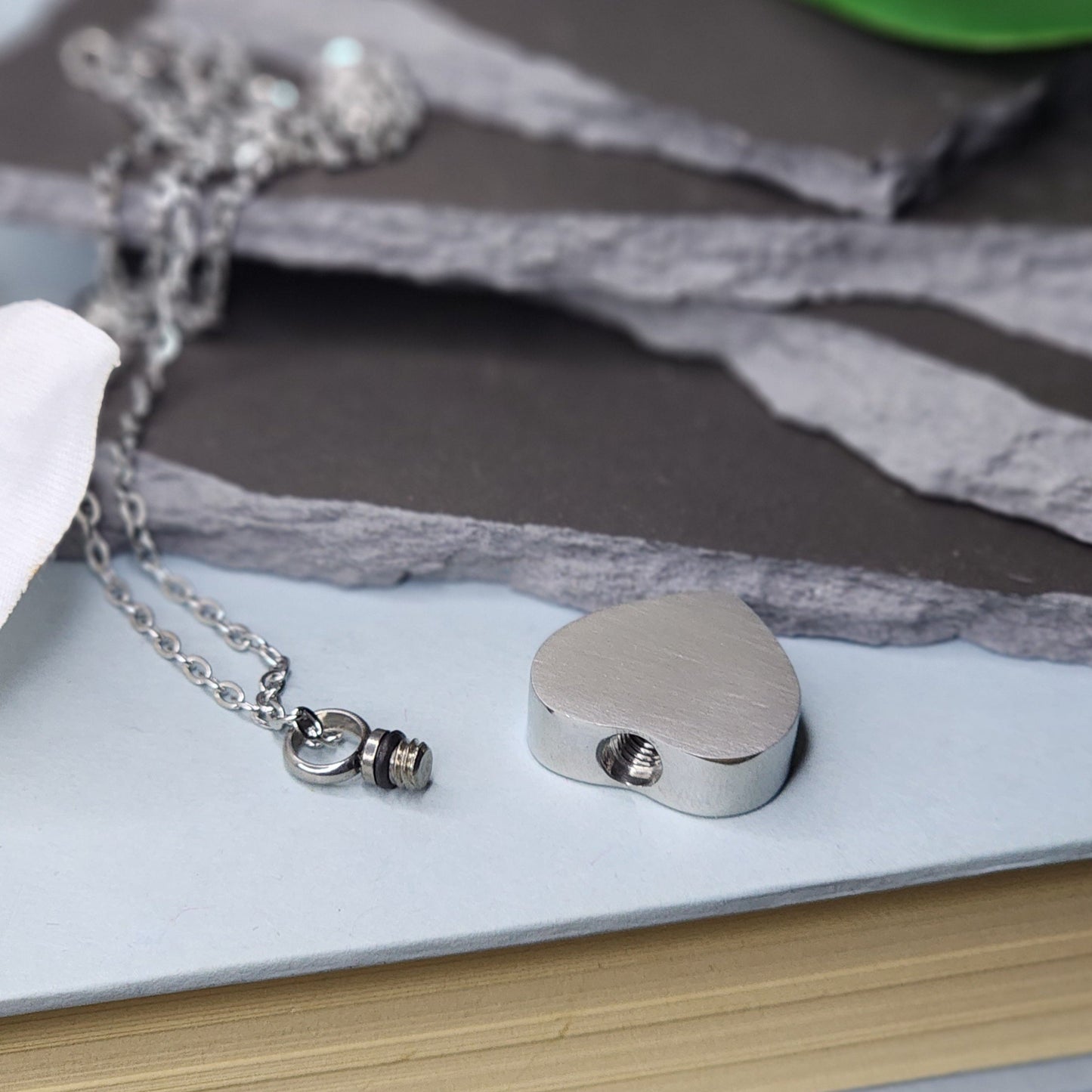 Engraved Keepsake Memorial Necklace opened