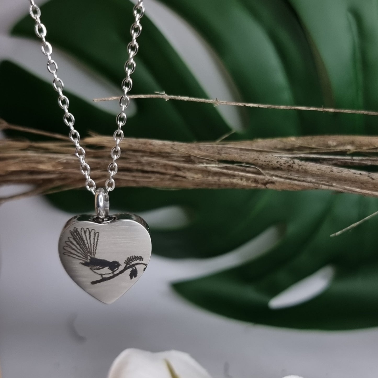 Fantail Engraved Keepsake Memorial Necklace