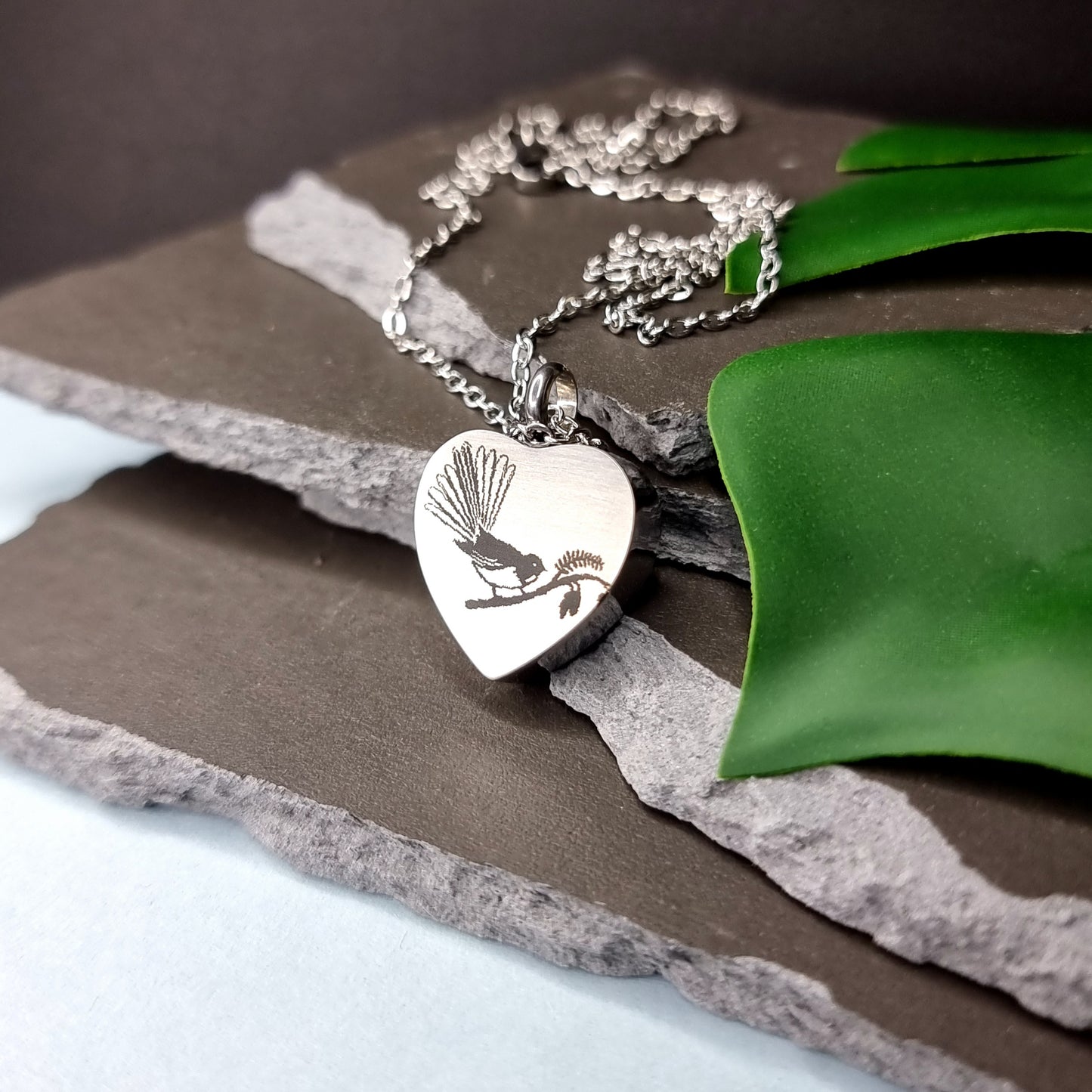Fantail Engraved Keepsake Memorial Necklace