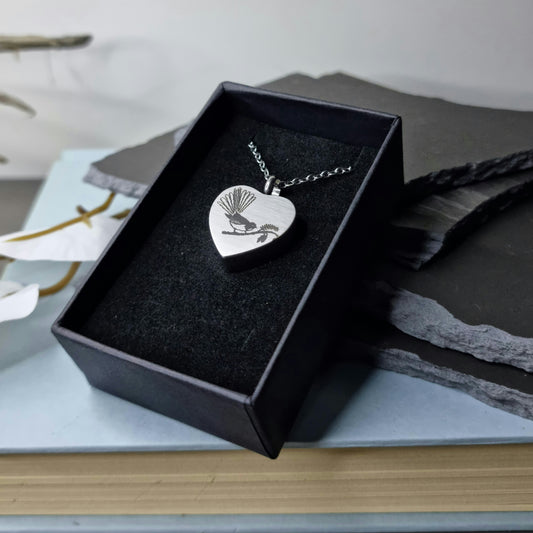 Fantail Engraved Keepsake Memorial Necklace - Timeless Trinkets NZ