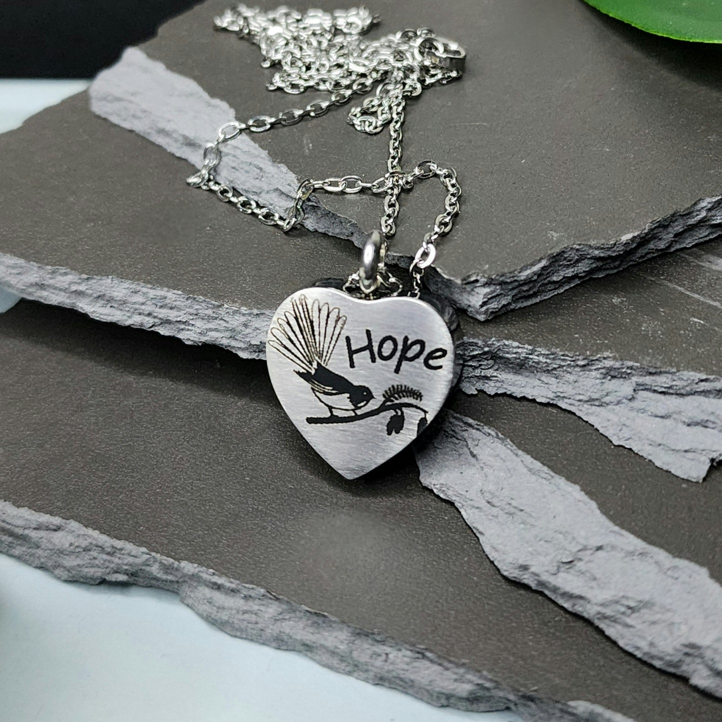 Fantail Hope Engraved Keepsake Memorial Necklace - Timeless Trinkets NZ