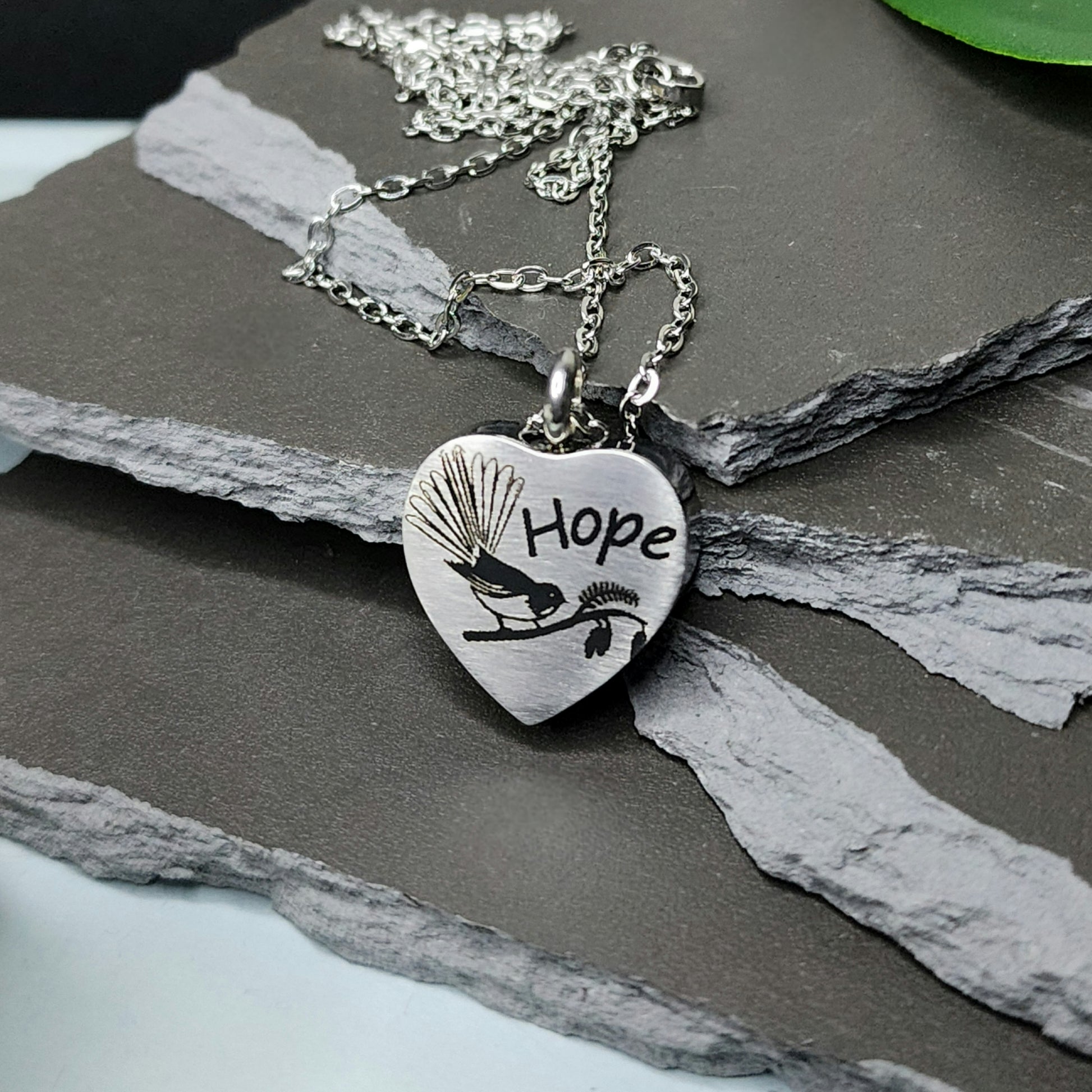 Fantail Hope Engraved Keepsake Memorial Necklace - Timeless Trinkets NZ