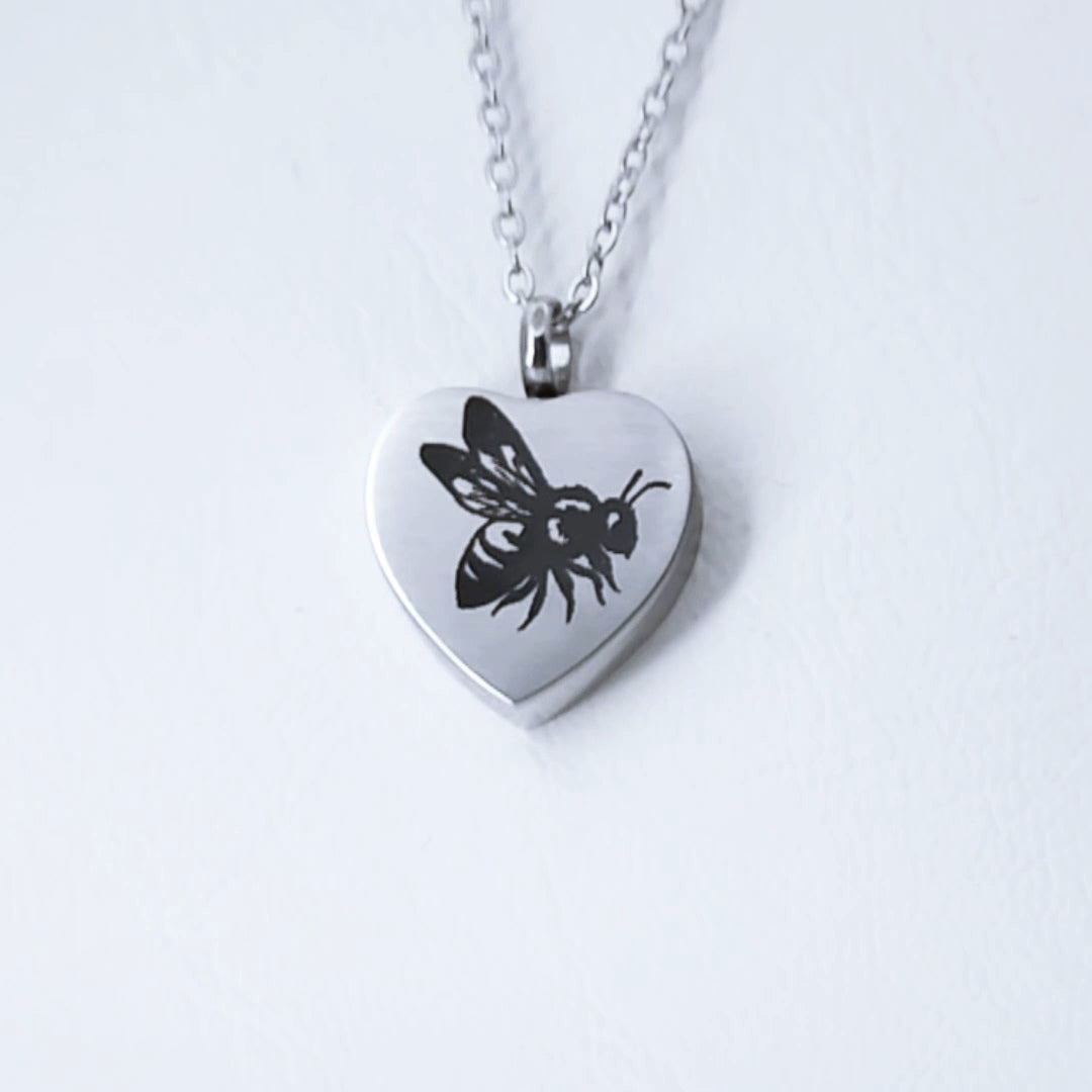Honey Bee Engraved Keepsake Memorial Necklace - Timeless Trinkets NZ