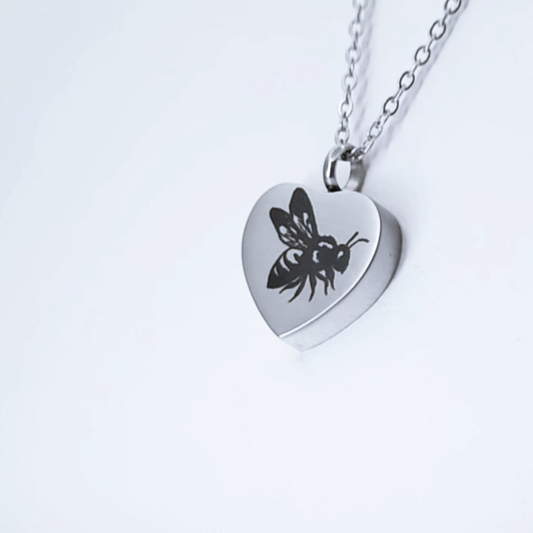 Honey Bee Engraved Keepsake Memorial Necklace - Timeless Trinkets NZ