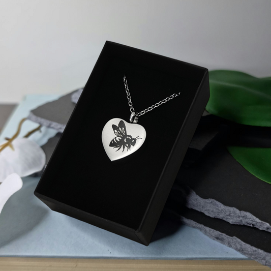 Honey Bee Engraved Keepsake Memorial Necklace - Timeless Trinkets NZ