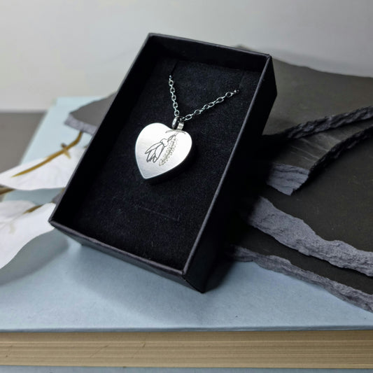 Kowhai Engraved Keepsake Memorial Necklace - Timeless Trinkets NZ