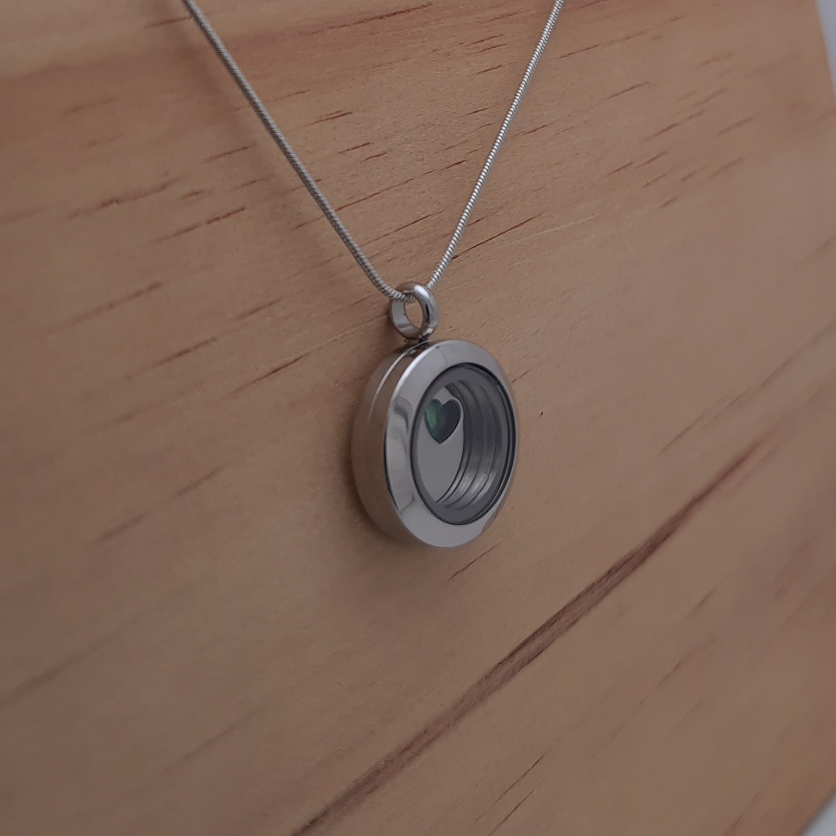 Paua Heart Locket Pendant - 20mm Stainless Steel - Timeless Trinkets NZ
