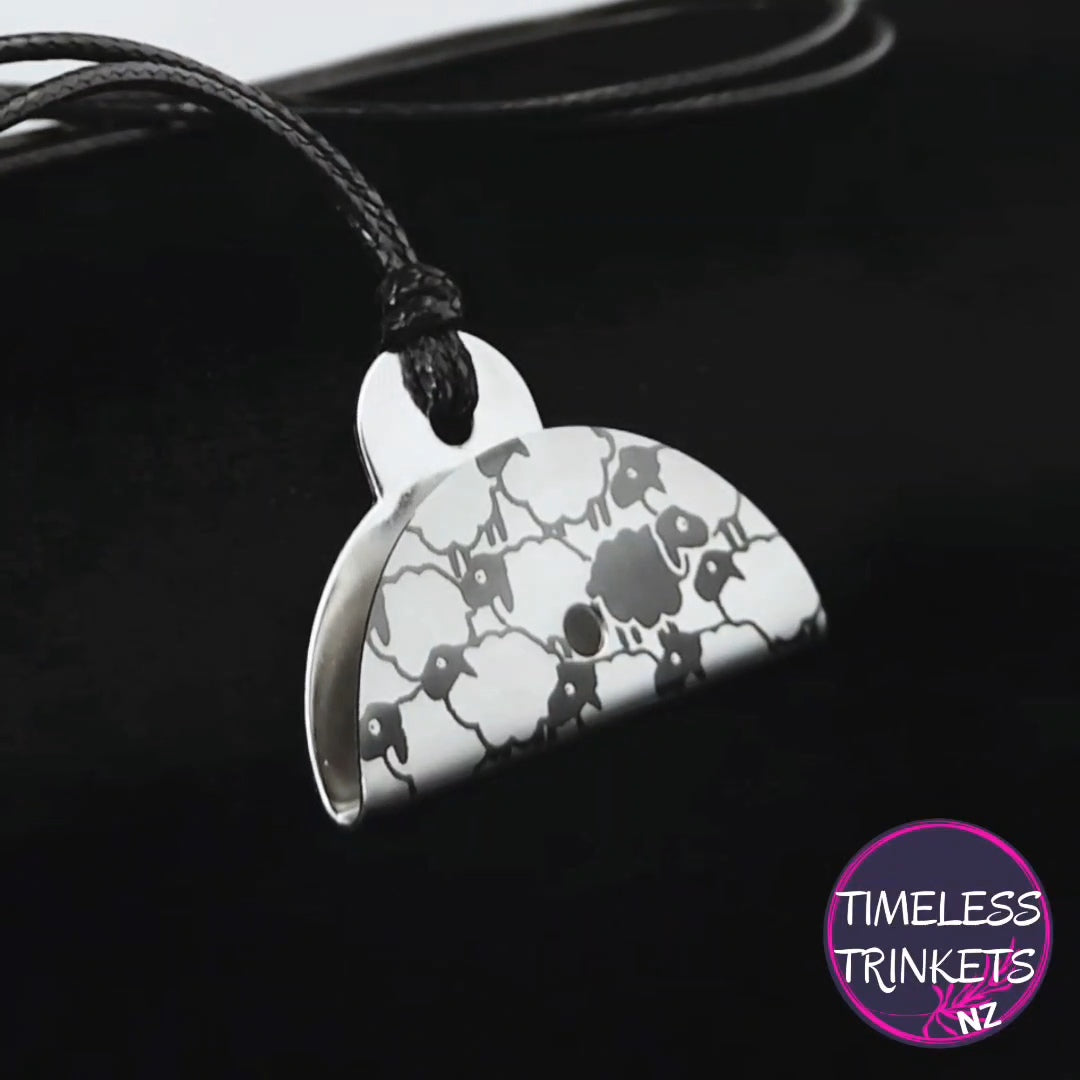 Sheep Engraved Shepherds Whistle Pendant