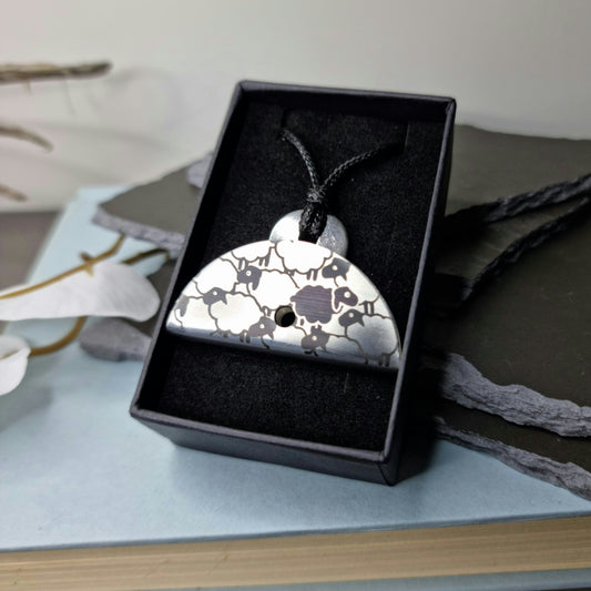 Sheep Engraved Shepherds Whistle Pendant - In Box