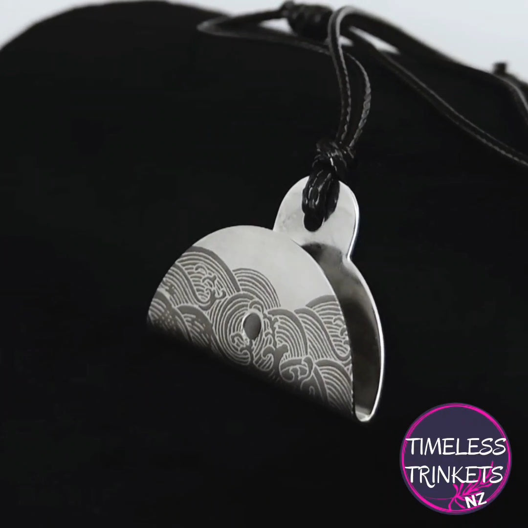 Wave Engraved Shepherds Whistle Pendant Dog Training