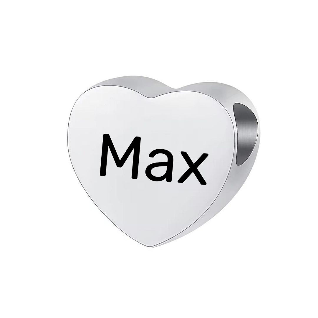 Custom Engraved Memorial Charm Bead for European Style Bracelet