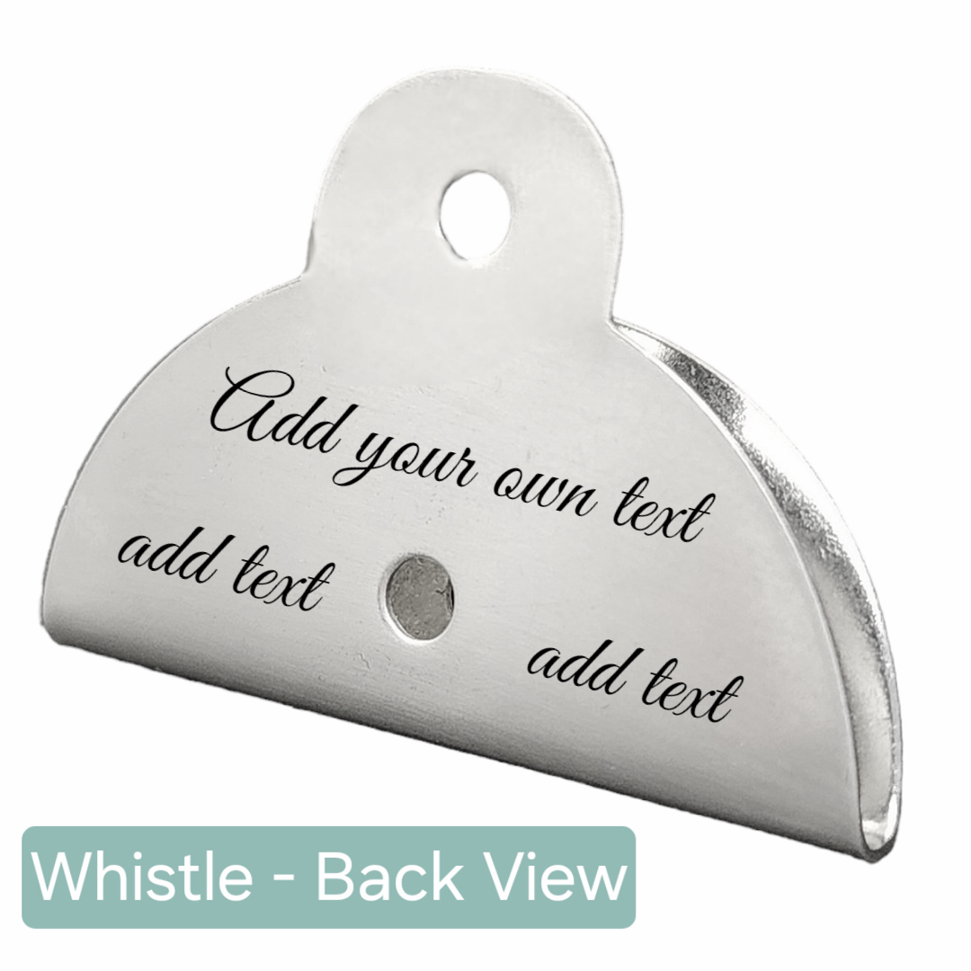 Stainless Steel Whistle with Custom Engraving - Timeless Trinkets NZ