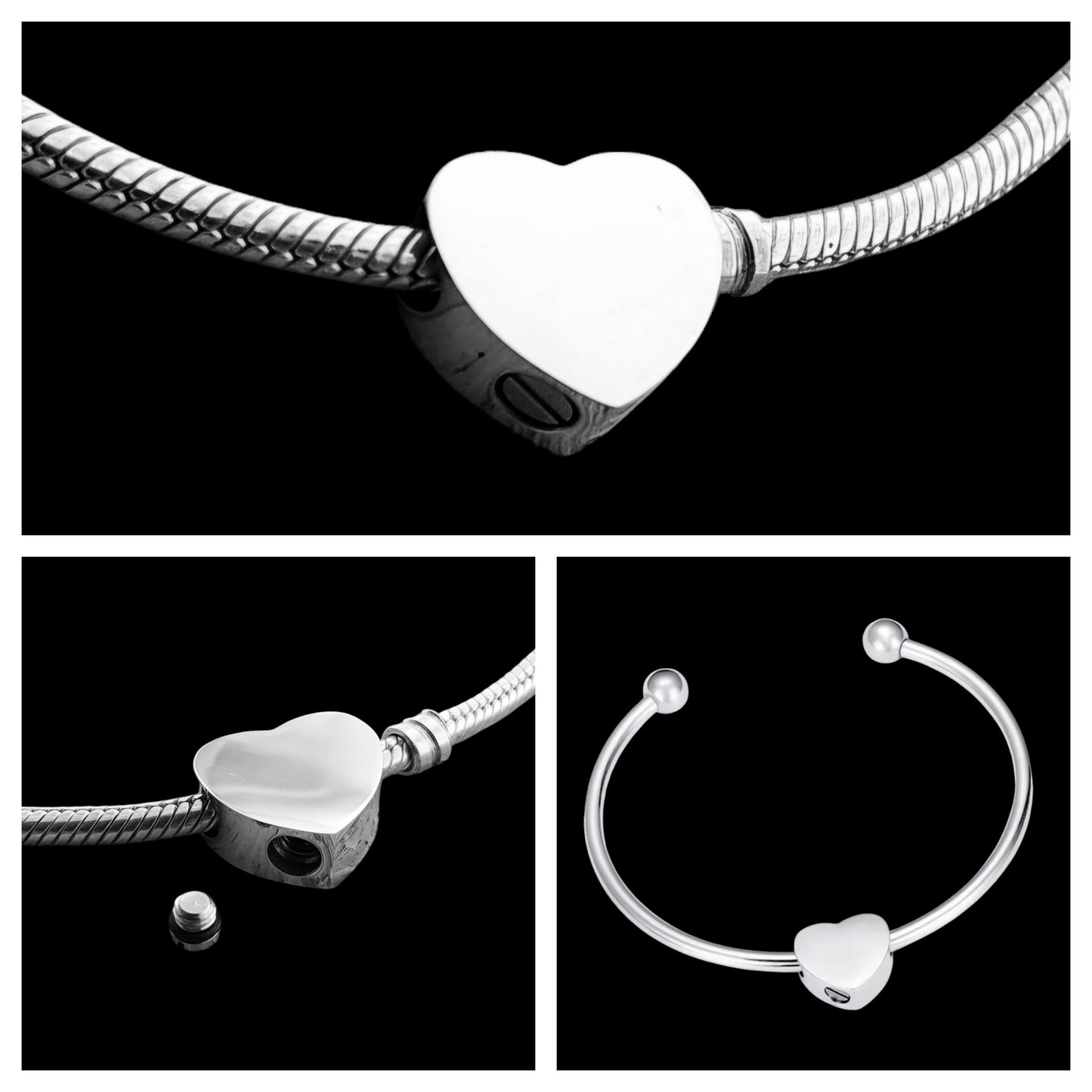 Custom Engraved Memorial Charm Bead for European Style Bracelet