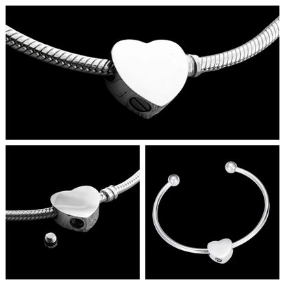 Custom Engraved Memorial Charm Bead for European Style Bracelet