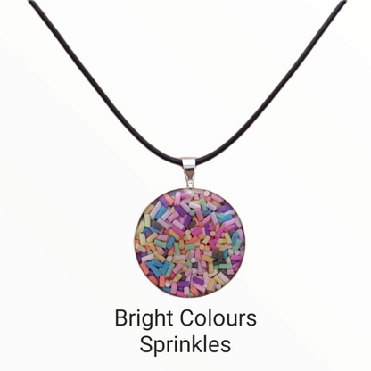 Bright Colour Sprinkles and Resin Pendant