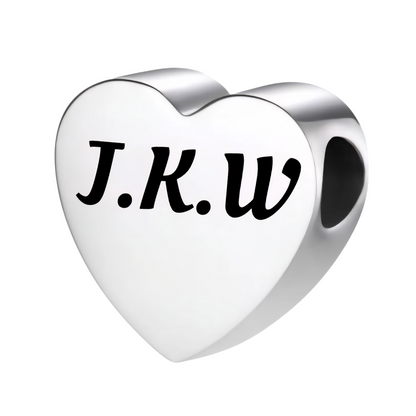 Custom Engraved Memorial Charm Bead for European Style Bracelet