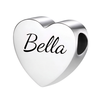 Custom Engraved Memorial Charm Bead for European Style Bracelet