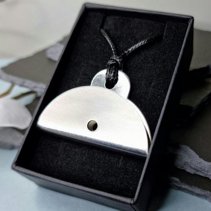 Stainless Steel Whistle with Custom Engraving in a black gift box
