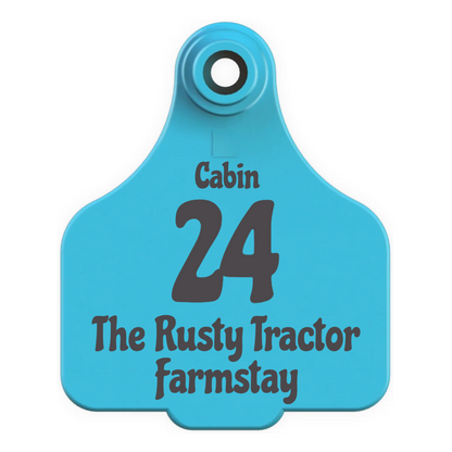 Cattle Ear Tag Keyring - Custom Engraved Keychain & Luggage Tag