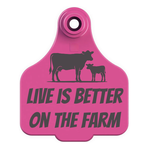 Cattle Ear Tag Keyring - Custom Engraved Keychain & Luggage Tag