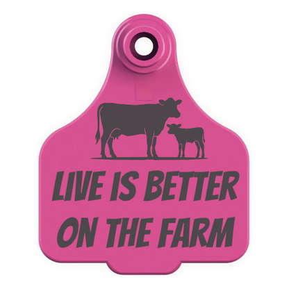 Cattle Ear Tag Keyring - Custom Engraved Keychain & Luggage Tag