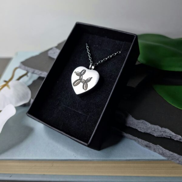 Balloon Dog Engraved Keepsake Memorial Necklace with Box