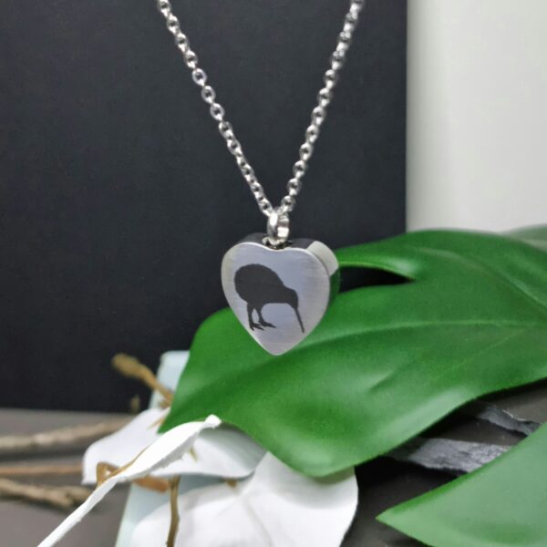 Kiwi Engraved Keepsake Memorial Necklace side