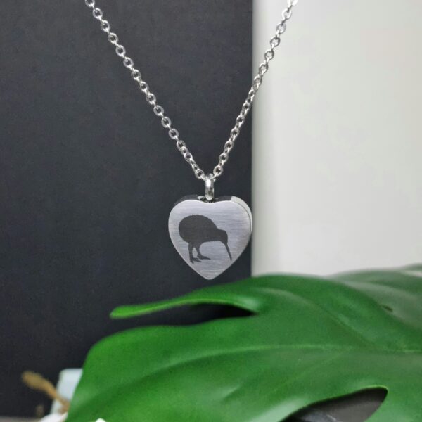 Kiwi Engraved Keepsake Memorial Necklace Front