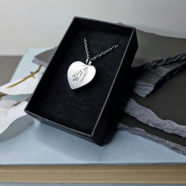 Kowhai Engraved Keepsake Memorial Necklace with Box