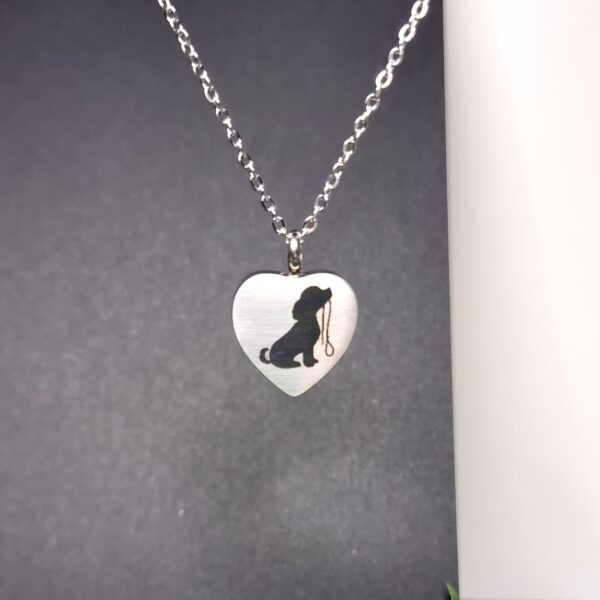 Puppy Engraved Keepsake Memorial Necklace Front