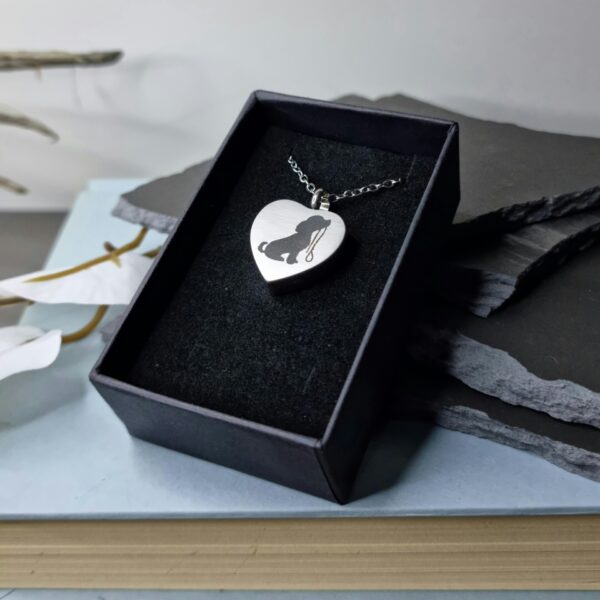 Puppy Engraved Keepsake Memorial Necklace with Box