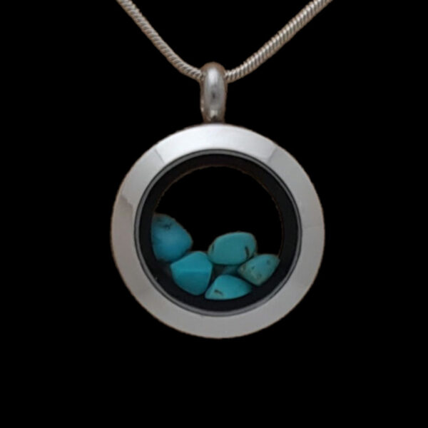 Turquoise Locket Pendant - 20mm Stainless Steel